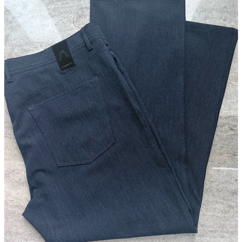 Alberto Ceramica Elegant Men's Dark Blue Dress Pants. Modern Fit.